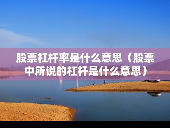 股票杠杆率是什么意思（股票中所说的杠杆是什么意思）